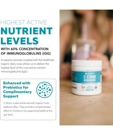 C-Strum Organic Bovine Colostrum Powder 60% igG First Milking Grass Fed Max Strength Colostrum Supplement from German Dairy Cows - Gut Immunity Skin & Hair Support (60 servings) 3.17 Ounce (Pack of 1) - Buy Online on GoSupps.com