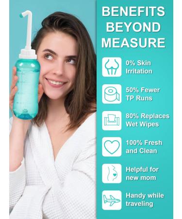 Po Shower 500 ml Shower with Button Pop Shower with Double Nozzle Portable Bidet Peri Bottle Intimate Shower Weekly Bed Woman Bidetlity Toilet Waterproof - Buy Online on GoSupps.com