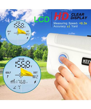 Golf Rangefinder with Slope | 1000 Yard Range Finder with Magnetic Holder | USB C Rechargeable & 6X Magnification | High-Precision Flag Lock Vibration | Fast Focus | White - Buy Online on GoSupps.com
