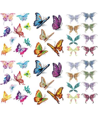 3D Butterfly Temporary Tattoos for women sexy 6 Pcs by Yesallwas Waterproof long lasting Fake Tattoos Stickers for sexy body tattoos 10.5cm x 14.8cm/4.13x5.82 inches (LxW) - Buy Online on GoSupps.com