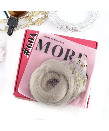 Moresoo Real Hair Extensions - 45cm Blonde Microring #60A - 50 Strands Cold Fusion Loop Extensions - Buy Online on GoSupps.com