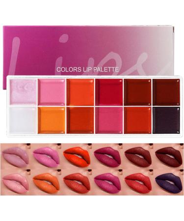  Zankie Lip Gloss Palette Eyeshadow Palettes | Waterproof Moisturizing Kit Vibrant Pigmented Shades 12 Colors Lip Gloss for Women - Buy Online on GoSupps.com