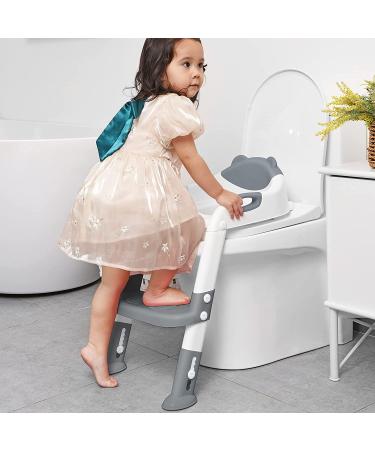 Potty Training Seat with Step Stool Ladder for Toddlers - SKYROKU Comfortable and Safe Potty Seat with Anti-Slip Pads - Grey - Buy Online on GoSupps.com