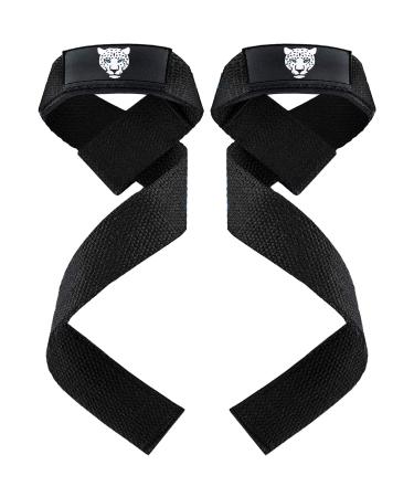 Nalo lifting straps (padded) professional lifting straps for strength training deadlift bodybuilding pulling exercises men women black