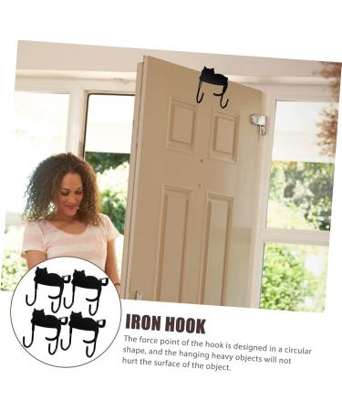STOBAZA 4pcs Door Hook Metal Clothes Rack Coat Hanger Hooks Bathroom Sticky Towel Hooks Cabinet Door Child - Buy Online on GoSupps.com