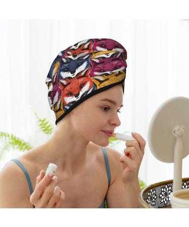 Hair Towel Wrap - Quick Drying Hair Turban with Button | Fox Face Design - Perfect for Fast Hair Drying - Buy Online on GoSupps.com