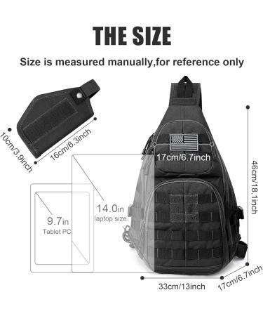G4Free Tactical EDC Sling Backpack Military Rover Shoulder Sling Bag Pack with Pistol Holster for Concealed Carry Black - Buy Online on GoSupps.com