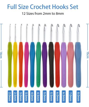 RealPlus Crochet Hooks Set - 12 Sizes, Ergonomic Soft Grip Handles, Arthritic Hands, Beginners Kit, Large Needle with Blue Case - Perfect Christmas Gifts for Women - Buy Online on GoSupps.com