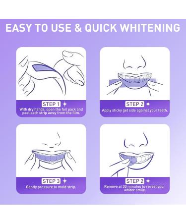 Purple Teeth Whitening Strips - V34 Color Correcting Sensitive Teeth Friendly 28 Strips for Men & Women - No Residue Whitening Kit for International Shipping - Buy Online on GoSupps.com