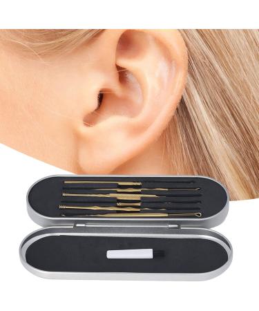 Ear Cleaning Kit Remover Handle Set Case Tool Shaped Stainless Spoon Ear Spoon Set Ear Pick Set Spoon Shaped Stainless Steel Adhesive Removers (Gold) - Buy Online on GoSupps.com