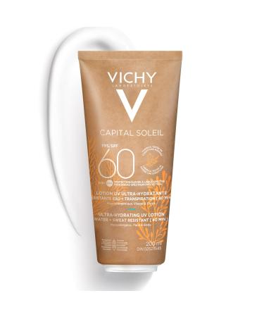 Vichy Face & Body Sunscreen Lotion SPF 60 Capital Soleil Broad Spectrum UVA & UVB Sun Protection Fragrance-Free Suitable for All Skin Types Dermatologist Recommended ECO PACK SPF 60