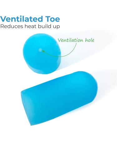 NatraCure Blue Gel Toe Cap and Finger Protector - 6 Pack (Large/X-Large) - Pain Relief for Corns, Blisters, Ingrown Nails - Buy Online on GoSupps.com