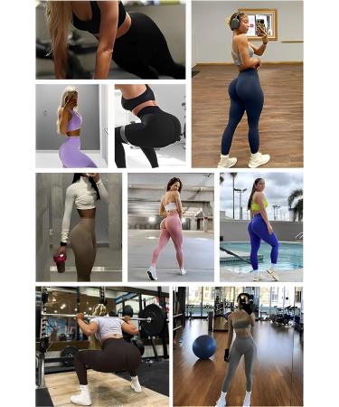 Luoduoduo Women's High Waist Scrunch Butt Leggings - Seamless Push Up Booty Fitness Pants for Running & Gym - Black S #001 - Buy Online on GoSupps.com