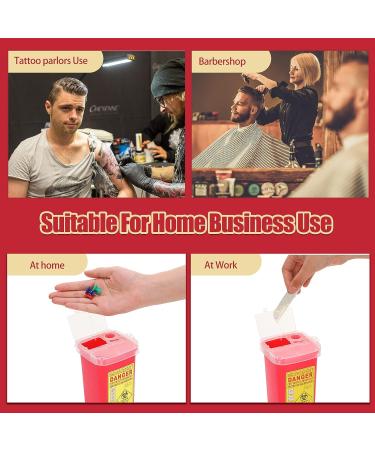 20 Pcs 1 Quart Flip Top Sharps Container - Small Portable Disposal Bin for Tattoo Parlors, Office, Barbershop, Home & Travel - Red, 6x4x3 - Buy Online on GoSupps.com
