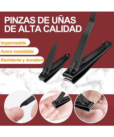 Xnourney Nail Clippers Set Premium Stainless Steel Nail and Toenail Cutters Set Nail Cutter Sets with Sharp Nail File(Black) - Buy Online on GoSupps.com