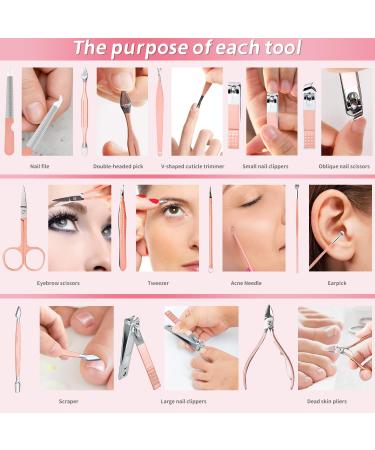 HBBLIE 12-Piece Stainless Steel Manicure Set for Women/Men - Professional Pedicure Kit and Nail Clippers - Portable Travel Grooming Tools - Buy Online on GoSupps.com