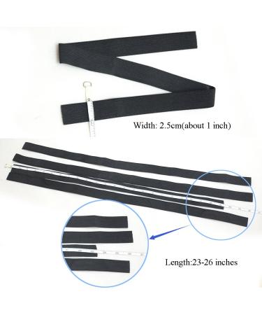 Luwigs Black Elastic Bands for Wigs/Lace Frontal/Closure 2.5cm Width - 6pcs Pack - Buy Online on GoSupps.com