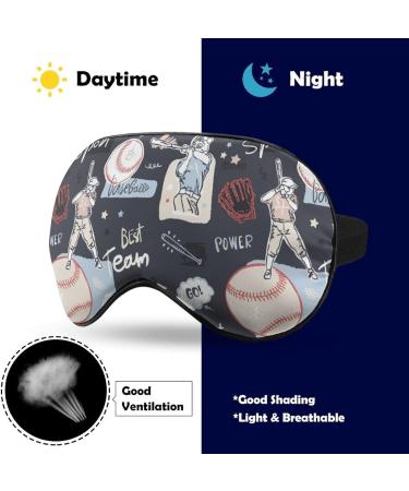 Light-Blocking Sleep Mask for Baseball Players | Comfortable Adjustable Blindfold Eye Cover for Women & Men | Team Sports Eye Masks - Buy Online on GoSupps.com