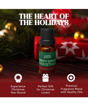 Park Scents Liberty Square Christmas Fragrance Oil Theme Park Winter Holiday Xmas Christmas Essential Oils for Diffuser with Green Leaves Pine Fir Clove Raspberry Rose Musk Made in USA (10ml) - Buy Online on GoSupps.com