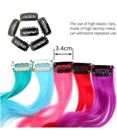 LNNXSZ Feather Hair Extension Kit Synthetic Rainbow Colors One Clip In Hair Extensions Curl Long Hair For Women Hair Piece Blue Pink Purple Red Green (Color : Q28 Size : 18inches) 18inches Q28 - Buy Online on GoSupps.com
