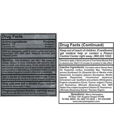 Merry Hempsters Vegan Cool Hemp Muscle Rub Single (2-Pack) - Buy Online on GoSupps.com