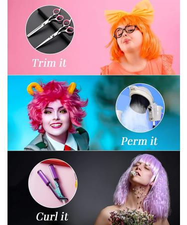 PLANTURECO Light Blue Wig and Party Sunglasses Color Bob Wig Cosplay Wigs and Party Wigs Rainbow Wig with Neon Glasses Blue Wigs for Women - Bachelorette Party Wigs Decorations Favors (Light Blue) - Buy Online on GoSupps.com