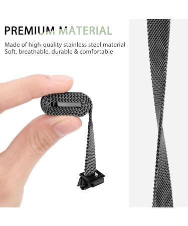 Oumida Fitbit Inspire 3 Bracelet - Premium Stainless Steel Replacement for Men & Women | Strong Magnet Black Band - Buy Online on GoSupps.com