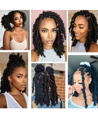 6 Pack 14 Inch Butterfly Locs Crochet Hair Extensions - Pre Looped Distressed Short Butterfly Locs in 1B (Pack of 6) - Buy Online on GoSupps.com