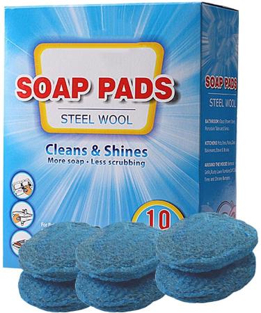 Shakven Steel Wool Soap Pads | Pre-Soaped Cleaner Scrubber for Kitchen Grease Cleaning Brush Steel Wool Soap Pads Brush for Dishes Pots Pans - Buy Online on GoSupps.com