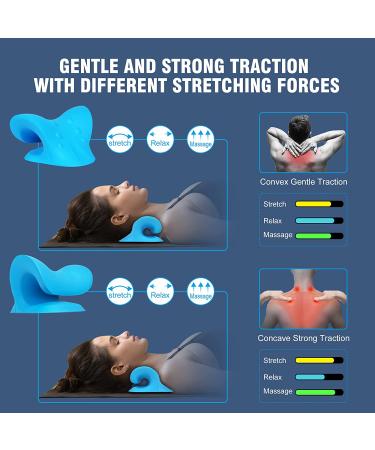 Neck and Shoulder Relaxer - Cervical Traction Device Pillow for Pain Relief - Blue - Buy Online on GoSupps.com