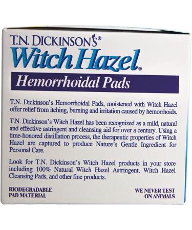T.N. Dickinson's Hemorrhoidal Pads - Witch Hazel with Aloe - Clear - 100 Count - Buy Online on GoSupps.com