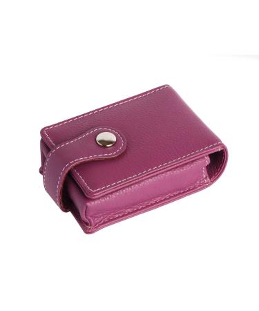 CHERKRAFT Lipstick Case with Mirror for Purse Handbag Organizer/Lipstick Holder Soft Leather Premium Travel Cosmetic Pouch (Purple)