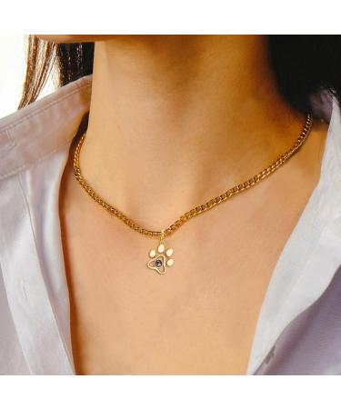 Personalized Pet Photo Necklace | Custom Dog Memorial & Cat Paw Print Jewelry | Unique Rose Gold Projection Necklace - Buy Online on GoSupps.com