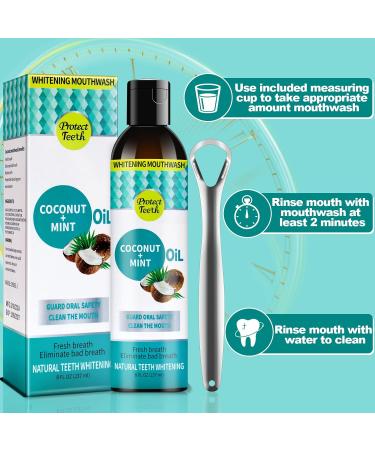 Lucery-T yer 237ml Oil Pulling - Natural Coconut & Peppermint Oil for Fresh Breath Tooth Whitening & Healthy Gums | 100% Organic Oral Care - Buy Online on GoSupps.com