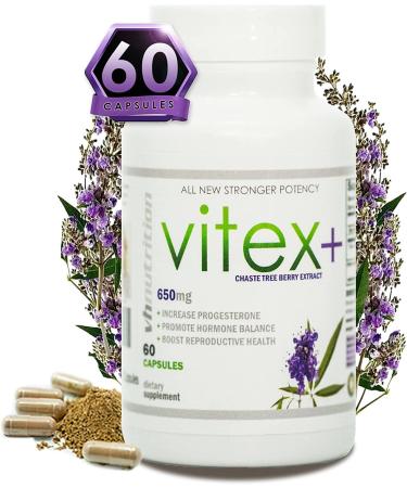 yhn Vitex Plus 650mg Chasteberry Supplement for Women - Support Fertility Hormone Balance PMS Symptoms & Menopause Relief - 60 Capsules