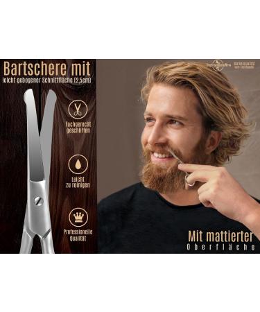 Premium 9cm Stainless Steel Beard & Hair Scissors - Curved Mustache Cutting Shears for Precision Grooming - Buy Online on GoSupps.com