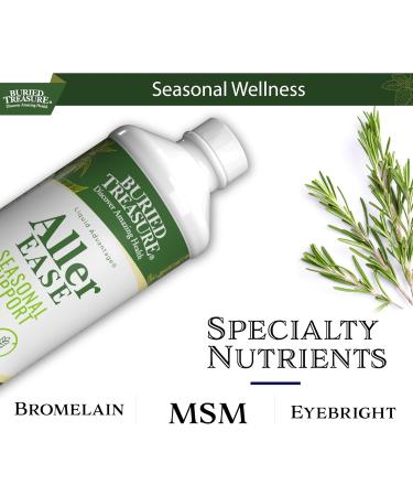 Buried Treasures Aller Ease - 16 fl oz. Liquid Supplement w/ Quercetin, Bromelain, Mullein, Supports Immune, Sinus Comfort, Non-Drowsy Herbal Formula - Buy Online on GoSupps.com
