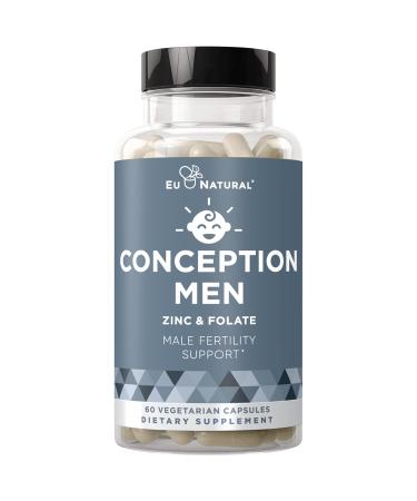 Conception Men Fertility Vitamins  Male Optimal Count & Healthy Volume Production  Zinc, Folate, Ashwagandha Pills  60 Vegetarian Soft Capsules