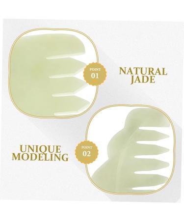 Ipetboom 2-Piece Jade Gua Sha Comb Set - Broad Tooth Body Massage Tool for Relaxation and Healing - Buy Online on GoSupps.com