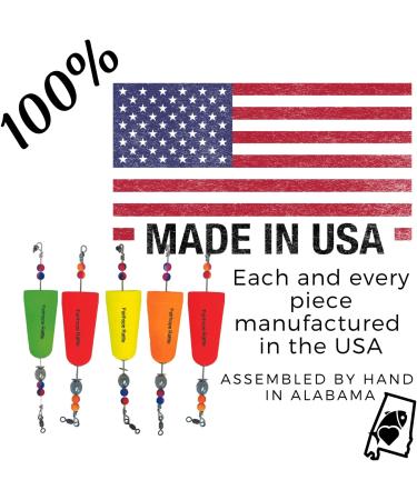 Fairhope Handmade Rattles Popping Cork Floats for Redfish, Trout, Sheepshead, Flounder - Pack of 5 - Alabama Made - Mixed Colors - Buy Online on GoSupps.com