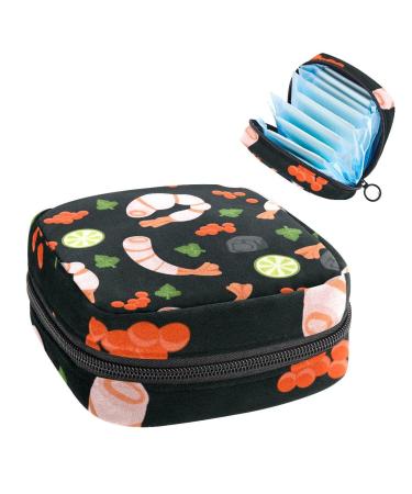 Women's bonds Storage pockets Stillpad holder shrimp background portable period kit pocket feminine product bag for women girls color1