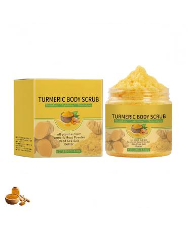 Turmeric body scrub with shea butter and Dead Sea salt mild moisturizing body polish for smooth deep cleansing and nourishing skin care for women and men 1 Pieces