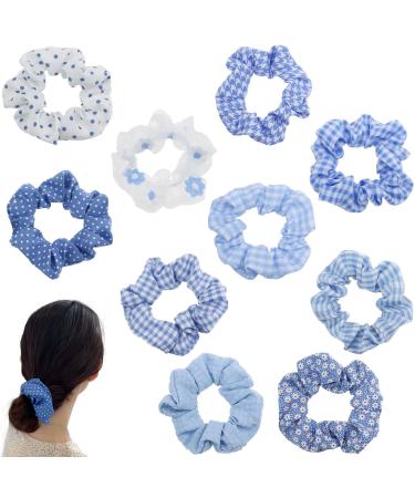 10 piece of hair tie Elastic hair tie hair tie horseshockers Spurless hair ties soft hair straps blue scrunching tapes Elegant hair jewelry for girls thick or thin hair