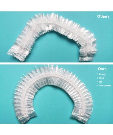 Buy 100 PCs Disposable Shower Hoods | Thick Waterproof Plastic Hair Caps for Spa Home & Salon Use - Buy Online on GoSupps.com