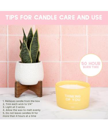 Thinking of You Candle - Jasmine & Cashmere Scented - Uplifting Get Well Soon Gift - Luxury 8 oz Natural Soy Wax 3 Wick Candle - Buy Online on GoSupps.com