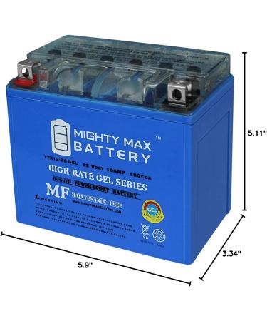 Buy Mighty Max Battery YTX12-BS 12V 10AH Gel Replacement Battery - Compatible with SigmasTek STX12-BS - International Shipping Available - Buy Online on GoSupps.com