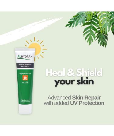 Alhydran SPF 30 | Advanced Skin Repair with added UV Protection | Cream for Damaged Skin Burn Scar Eczema Skin Reaction | 59ml - Buy Online on GoSupps.com