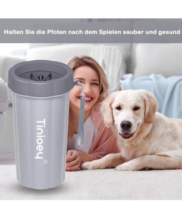 Tinioey Paw Cleaner for Large Dogs | Dog Paws Cleaner with 3 Towels | Essential Dog Accessories | Size L Gray - Buy Online on GoSupps.com