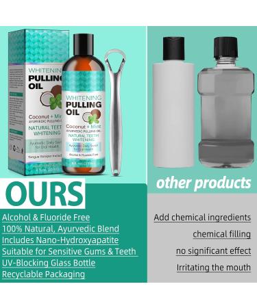Whitening Pulling Oil - Natural Coconut Oil Mouthwash for Plaque & Tartar Removal | 8 Fl Oz Oil Pulling Solution & Kit - Buy Online on GoSupps.com