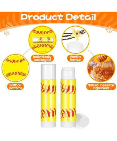 12Pack Softball Lip Balm for softball theme party Bulk Gifts Beeswax Moisturizing Lip balm Vanilla Flavor Plumping Chapstick for softball Team Girls kids Men Women Sports Lovers 12PCS Softball - Buy Online on GoSupps.com